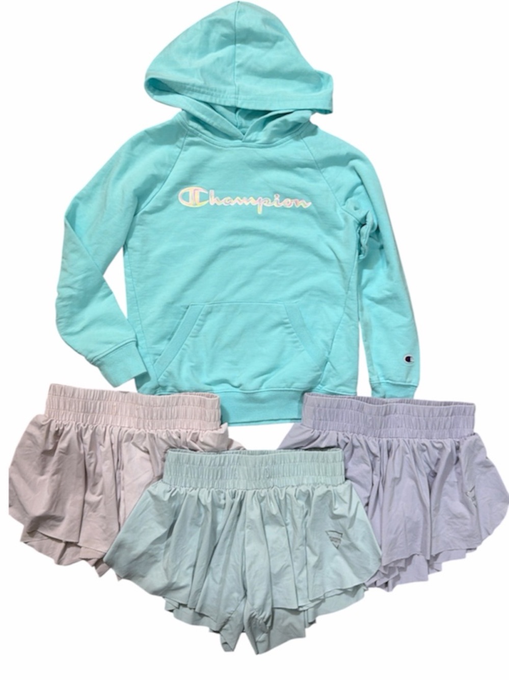 Champion Girls Pastel Hoodie with Trio of Pastel butterfly Shorts 6